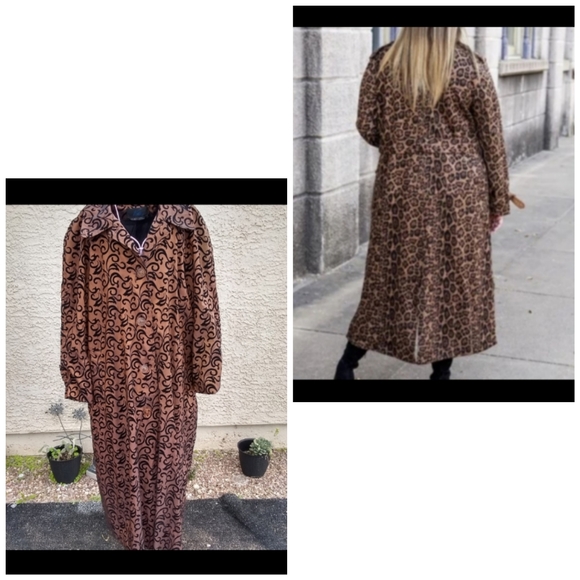Vision Jackets & Blazers - Vision Copper Iridescent Floral Trench Coat